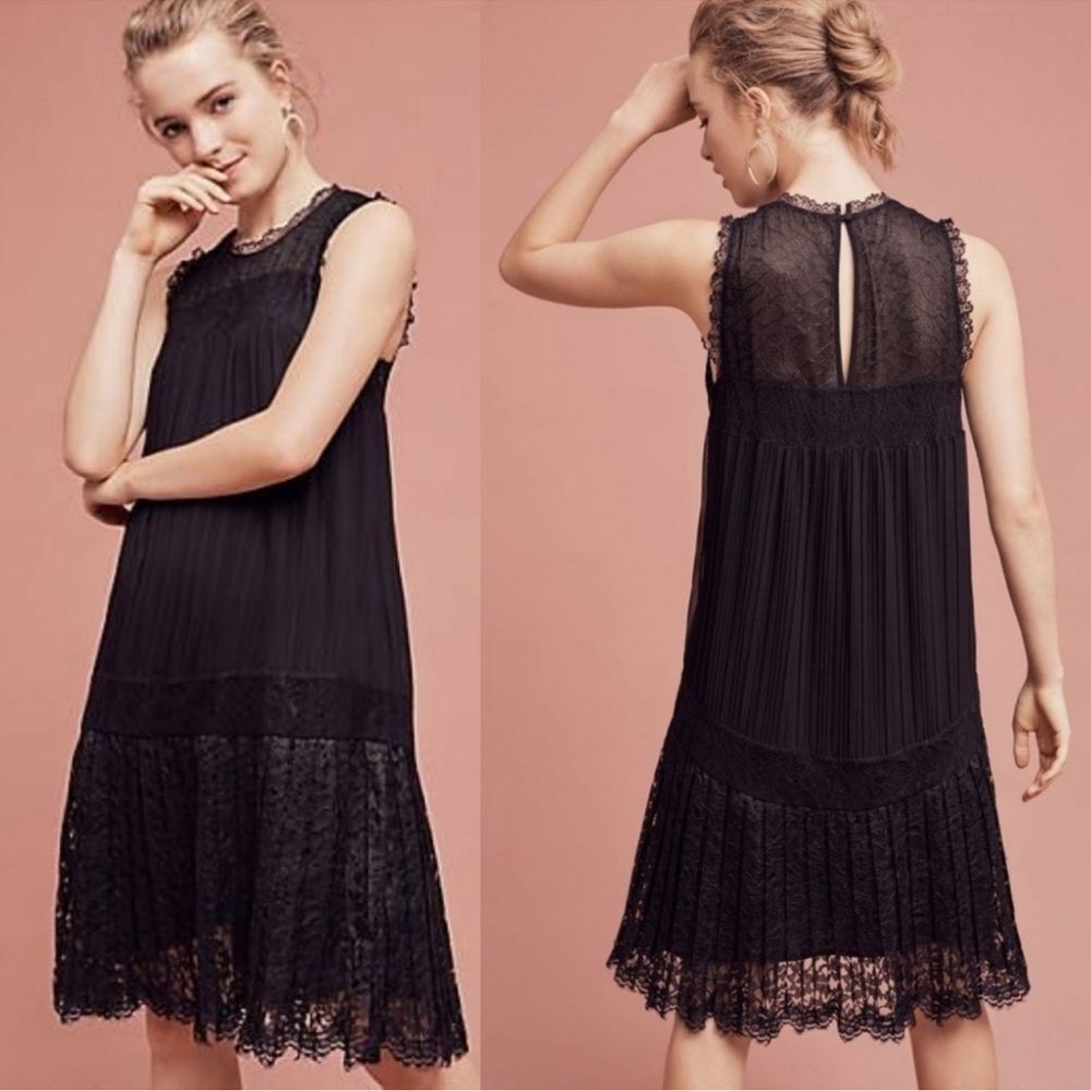 Anthropologie Floreat Lace Dropwaist Dress sz 2